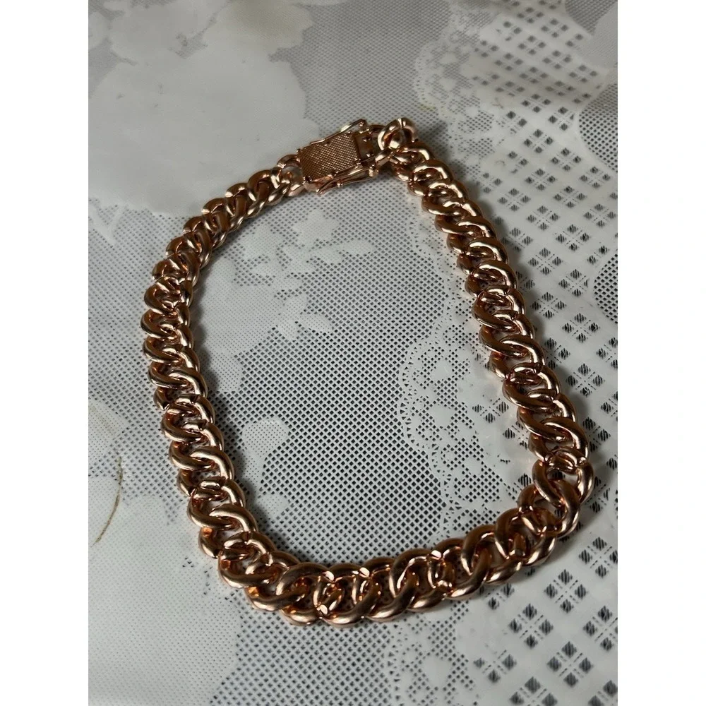 Rose Gold Dog Chain Collar Small Medium Large Diamond (14 Inch) 3.5mm